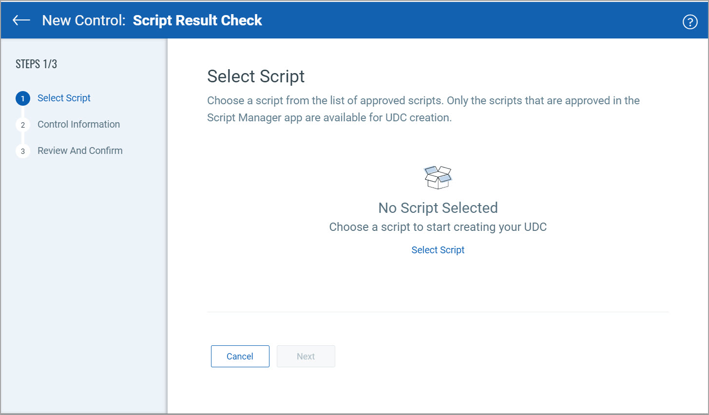 Option to choose the scipts that are created in Script Manager